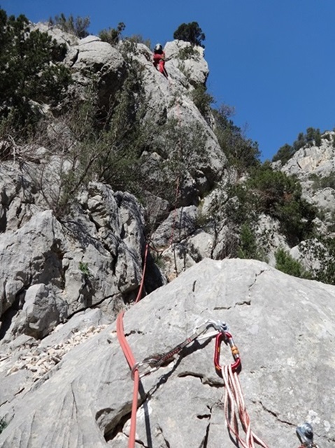 Voie Machicoulis, longueur L2, Gorges du Destel