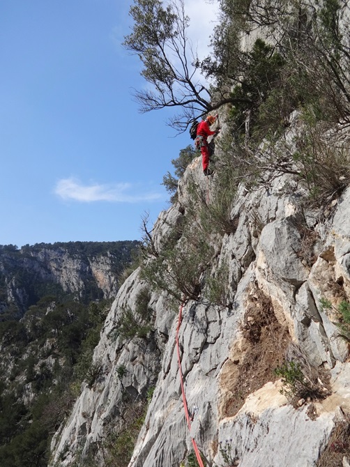 Voie Machicoulis, longueur L4, Gorges du Destel