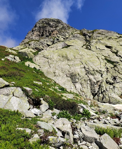 Tete de Balme sous la Pierra Menta, Vanoise, attaque