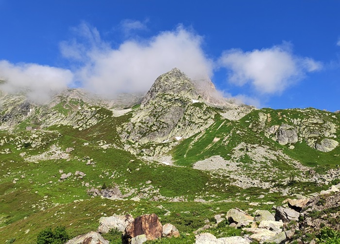 Tete de Balme sous la Pierra Menta, Vanoise, de loin